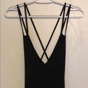 Missguided Black Strappy Dress